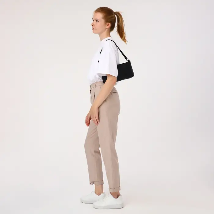 Сумка женская багет на молнии, 27&times;5&times;13 см, чёрная