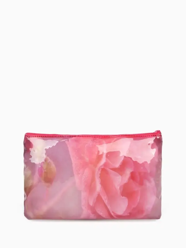 Косметичка-пенал на молнии, с рисунком «Гортензия», розовая