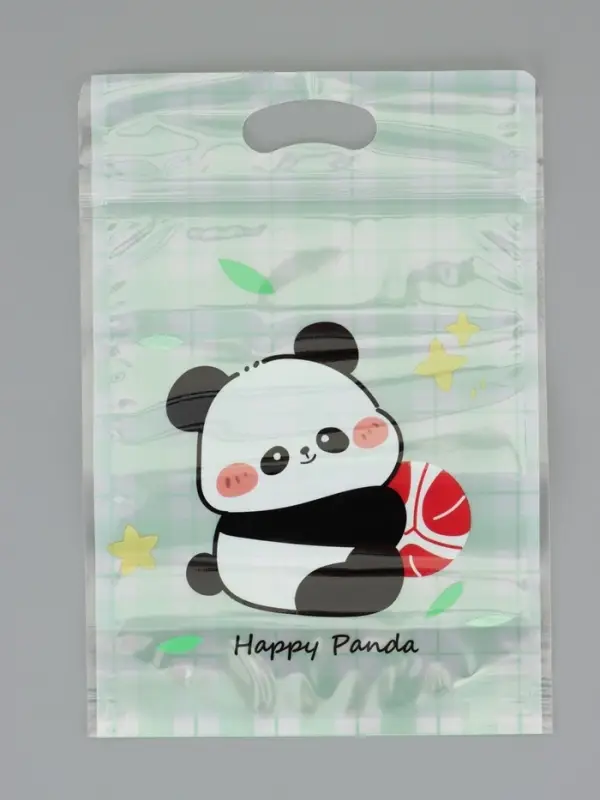 Пакет подарочный, с zip-lock застежкой, "Счастливая панда", 15х23 &plusmn; 1см МИКС