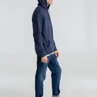 Толстовка с капюшоном унисекс Hoodie, синий меланж, размер XS