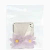 Серьги пластик "Цветочек летний" с блёсткой, цвет фиолетовый