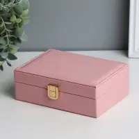Шкатулка для украшений &laquo;Матовая гладь. Прямоугольная&raquo;, кожзам, розовая, 16&times;11.5&times;5.5 см