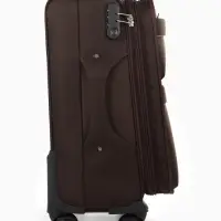 Чемодан на колёсах TEXTURA, кодовый замок, с увеличением, 36&times;25&times;58 см, 20", коричневый