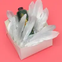 Перья для декора, серебро полная окраска, 13 - 15 см 10 шт.