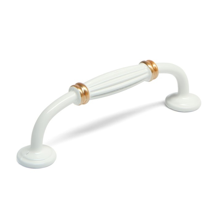 Ручка-скоба ТУНДРА PC176BL LIGHT, м/о 96 мм, цвет белый с золотом, 4 шт TMP