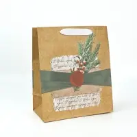 Пакеты подарочные крафтовые &laquo;Новогоднее поздравление&raquo;, набор 5 шт., 23&times;27&times;11.5 см