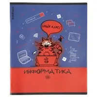 Тетрадь 48 листов в клетку &laquo;Информатика: Котоформулы&raquo; ErichKrause, с пластиковой обложкой