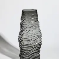 Ваза для цветов &laquo;Ванесса&raquo;, полосы, 30&times;12 см, стекло, серая