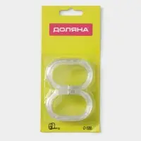 Кольца для штор Доляна, в ванную, пластик, 12 шт., 5.9&times;3.9 см, прозрачные