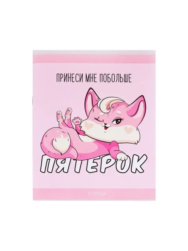 Тетрадь 48 листов в клетку Calligrata «Лисички», обложка мелованная бумага, серые листы, МИКС Тетрадь 48 листов в клетку Calligrata «Лисички», обложка мелованная бумага, серые листы, МИКС