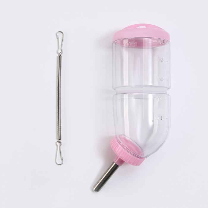 Поилка для грызунов, 500 мл, 20,5 х 5 см, розовая Поилка для грызунов, 500 мл, 20,5 х 5 см, розовая