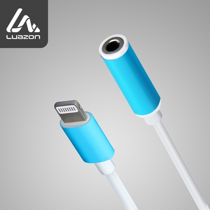 Переходник Luazon, с Lightning на Jack 3.5, музыка + гарнитура, от iOS 10.3, белый Переходник Luazon, с Lightning на Jack 3.5, музыка + гарнитура, от iOS 10.3, белый