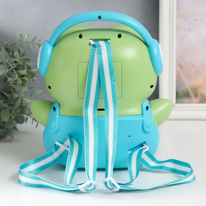 Копилка пластик Копилка пластик "Рюкзак Лягуха" кодовый замок, звук АА 25х14х18,5 см