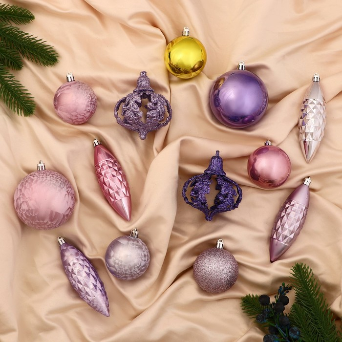 Набор украшений пластик 22 шт "Андромеда" (4 сосульки, 18 шаров)