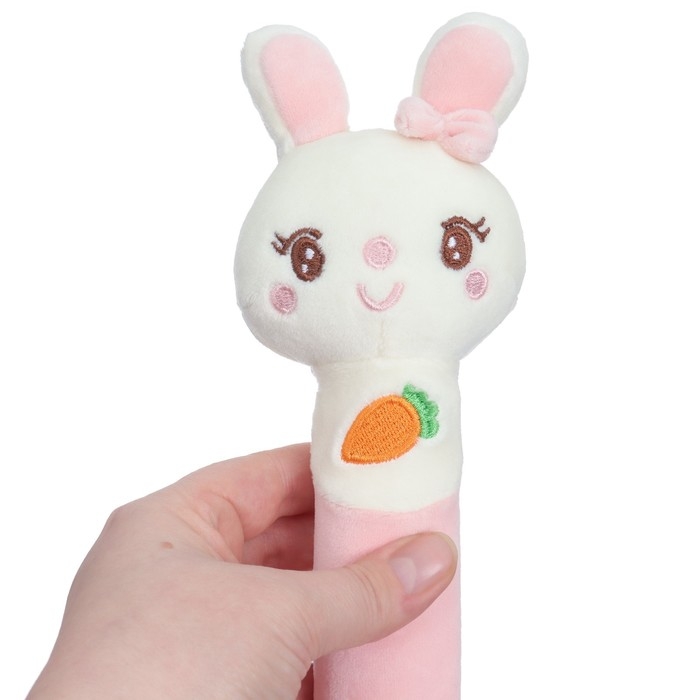 Пищалка - погремушка «Милая зайка», с прорезывателем, Крошка Я Пищалка - погремушка «Милая зайка», с прорезывателем, Крошка Я