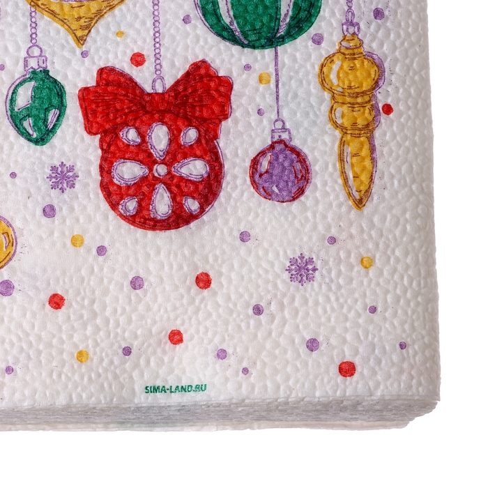 Салфетки новогодние бумажные &laquo;С Новым годом: шары&raquo;, однослойные, 24х24 см, 20 шт.