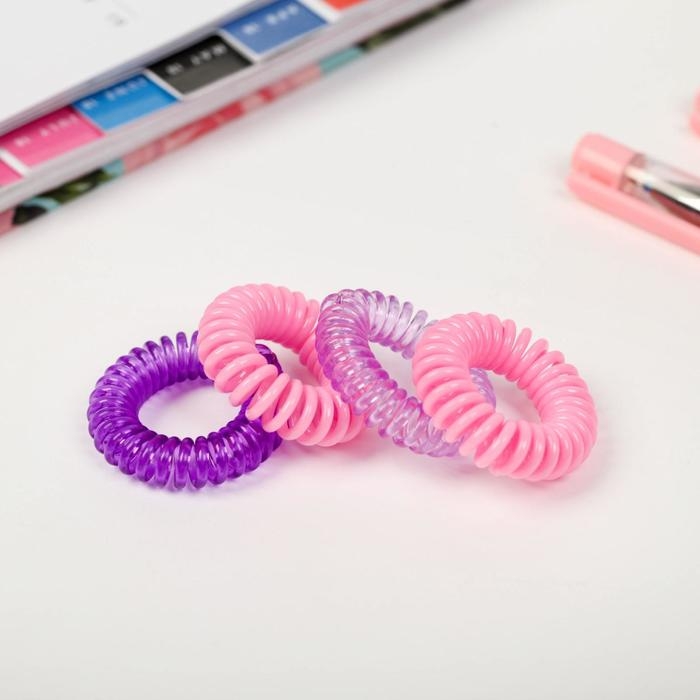 Резинки для волос пружинки «Единорог»,4 шт, диам 3,5 см Резинки для волос пружинки «Единорог»,4 шт, диам 3,5 см