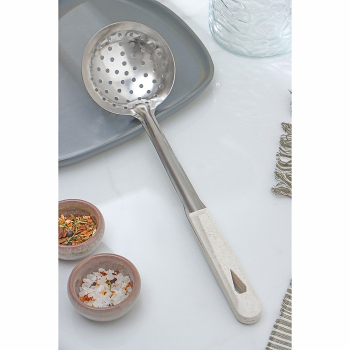 Шумовка из нержавеющей стали Доляна «Соната», h=34 см, цвет серебряный Шумовка из нержавеющей стали Доляна «Соната», h=34 см, цвет серебряный