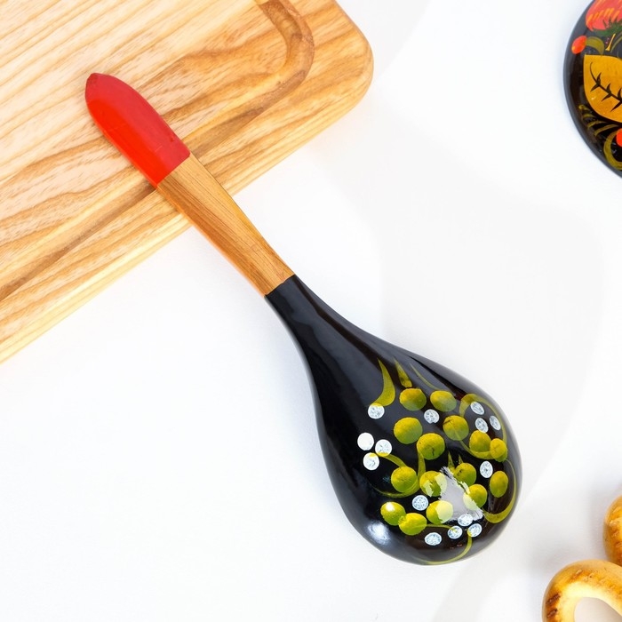 Ложка «Чернушка», салатная, 6×21, хохлома Ложка «Чернушка», салатная, 6×21, хохлома