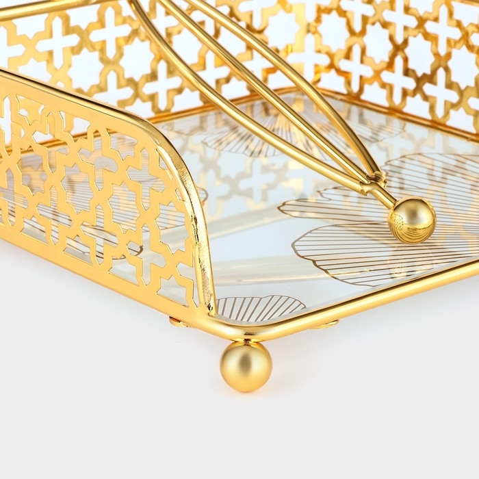 Салфетница «Рассвет», 15×15×6,5, цвет золотой Салфетница «Рассвет», 15×15×6,5, цвет золотой