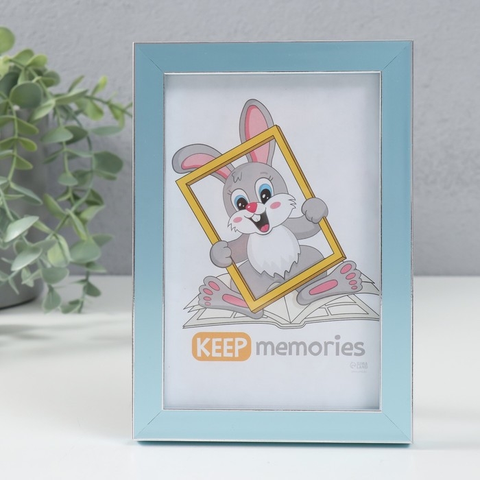 Фоторамка пластик Фоторамка пластик "Акварель" 10х15 см, голубой