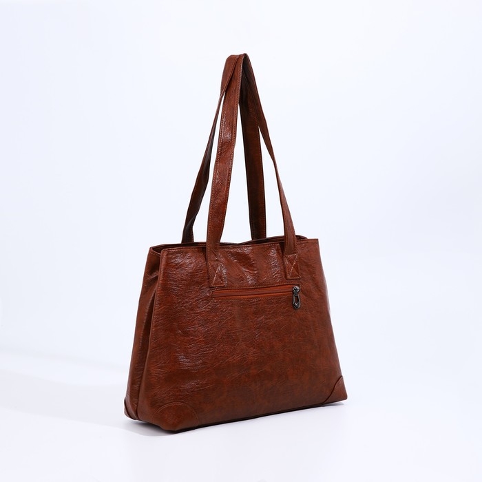 Сумка-мешок на молнии цвет коричневый