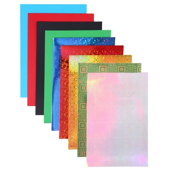 Картон цветной с голографией, А4, 10 листов, 10 цветов, немелованный, двусторонний, в папке, 250 г/м², Холодное сердце Картон цветной с голографией, А4, 10 листов, 10 цветов, немелованный, двусторонний, в папке, 250 г/м², Холодное сердце