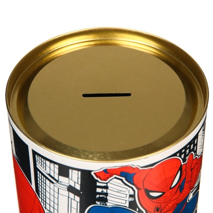 Копилка металлическая, 6,5 см х 6,5 см х 12 см, XXL Копилка металлическая, 6,5 см х 6,5 см х 12 см, XXL "Супер герой", Человек-паук