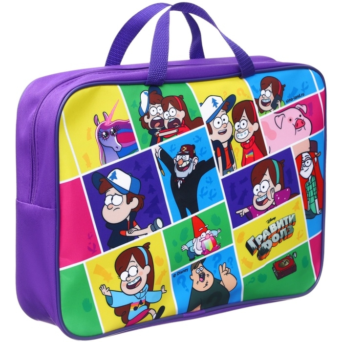 Папка с ручками текстильная А4, 350х270х100 мм, Гравити Фолз Папка с ручками текстильная А4, 350х270х100 мм, Гравити Фолз