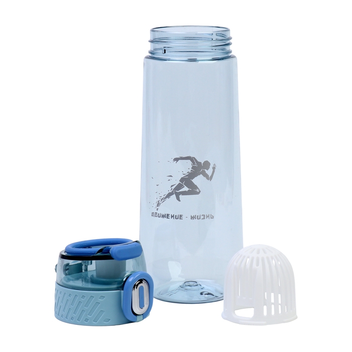 Бутылка для воды, 750 мл,  Бутылка для воды, 750 мл, "Движение - жизнь", голубая
