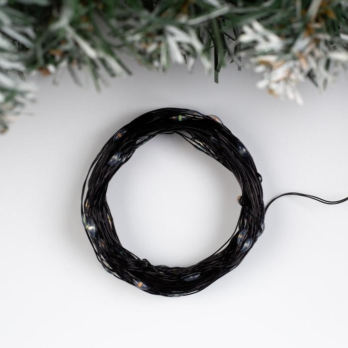 Гирлянда «Нить» 10 м роса, IP20, чёрная нить, 100 LED, свечение мульти, 12 В Гирлянда «Нить» 10 м роса, IP20, чёрная нить, 100 LED, свечение мульти, 12 В