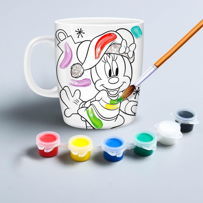 Кружка под роспись, 250 мл Кружка под роспись, 250 мл "Новый год!", Микки Маус и его друзья