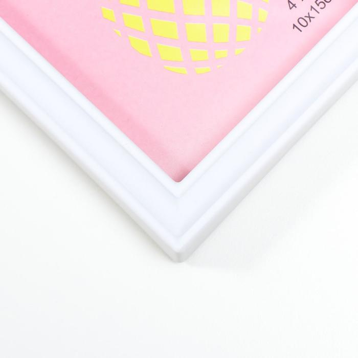 Фоторамка пластик на 3 фото 10х15 см "Два слона" белая 22х43х2 см