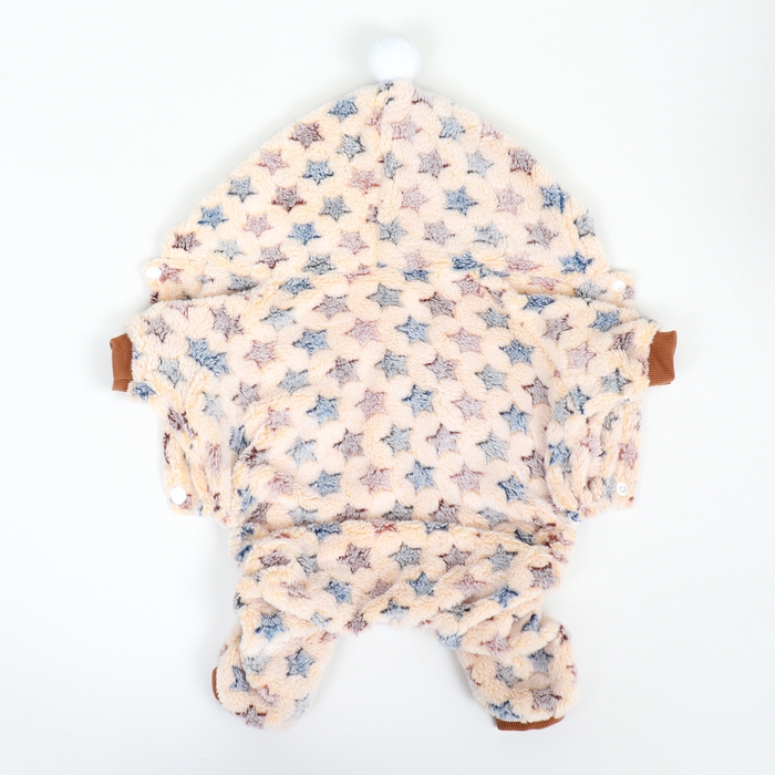 Комбинезон Комбинезон "Звёзды" с капюшоном, размер 2XL (ДС 45 см, ОШ 45 см, ОГ 55 см), бежевый