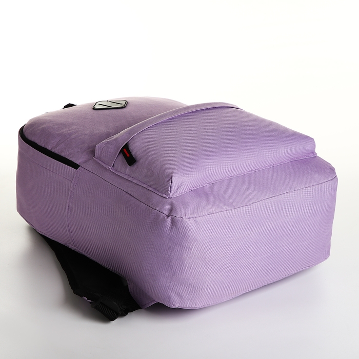 Рюкзак школьный на молнии, наружный карман, цвет сиреневый