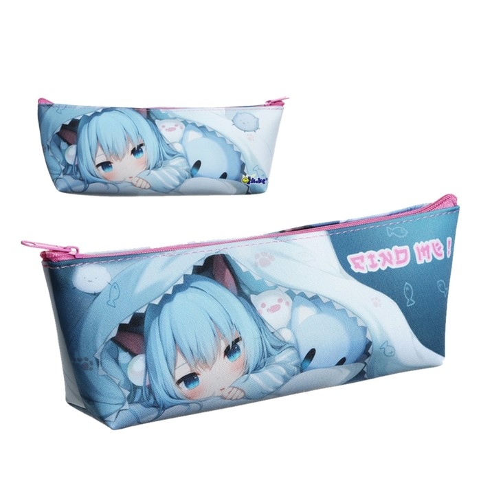 Пенал мягкий, 1 отделение, 80 х 190(225) х 40 мм, объёмный, ПМО 32-20  Пенал мягкий, 1 отделение, 80 х 190(225) х 40 мм, объёмный, ПМО 32-20 "Аниме милашка" 70684