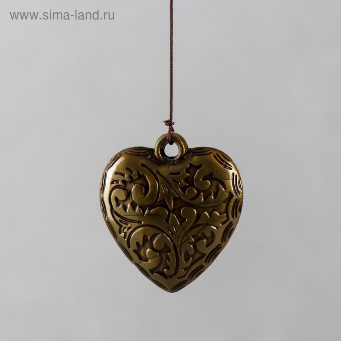 Музыка ветра металл, пластик Музыка ветра металл, пластик "Ожерелье и сердце" 4 трубки 5 колокольчиков 54 см