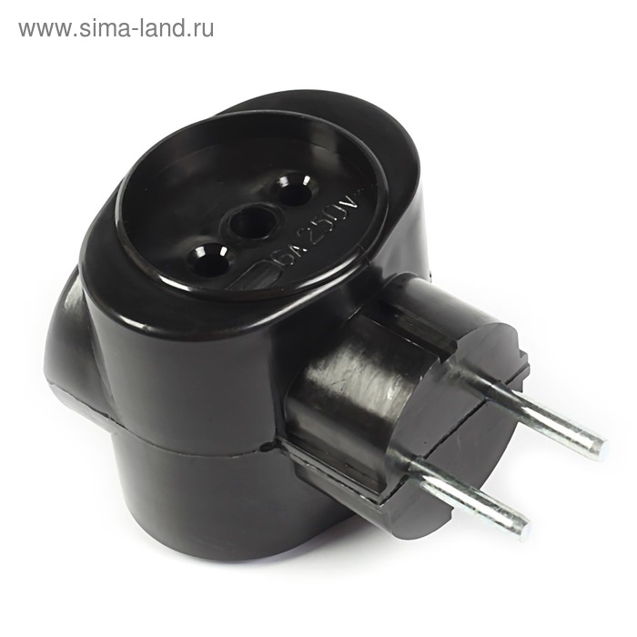 Тройник электрический REXANT, 6 А, без з/к, биметалл, черный Тройник электрический REXANT, 6 А, без з/к, биметалл, черный