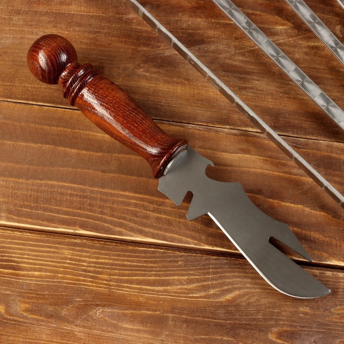 Набор с шампурами подарочный  Набор с шампурами подарочный "Шафран", 10 предметов, шампуры 50см