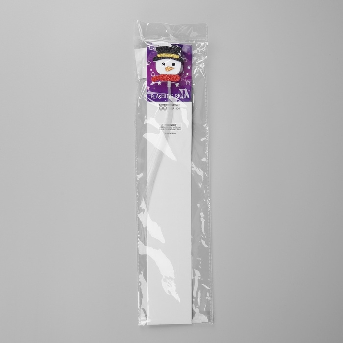 Заколка для волос светодиодная  Заколка для волос светодиодная "Снеговик" 33x4 см, 1 LED, батарейки LR1130x2 (в комплекте), свечение белое