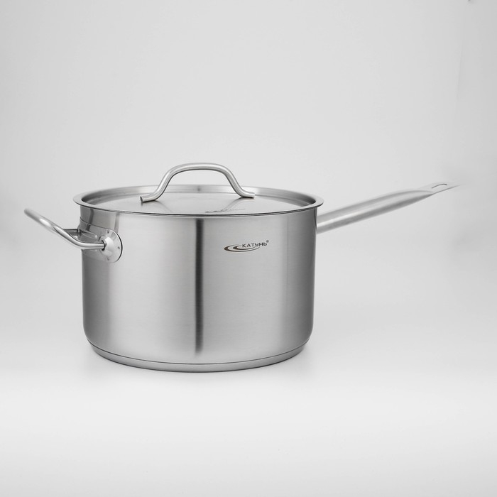 Ковш «Общепит», 6,3 л, d=24 см, h=14,5 см, металлическая крышка, с теплораспределительным слоем, индукция Ковш «Общепит», 6,3 л, d=24 см, h=14,5 см, металлическая крышка, с теплораспределительным слоем, индукция