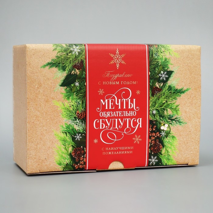 Коробка подарочная новогодняя складная «Сказочных моментов», 22 х 15 х 10 см, Новый год Коробка подарочная новогодняя складная «Сказочных моментов», 22 х 15 х 10 см, Новый год