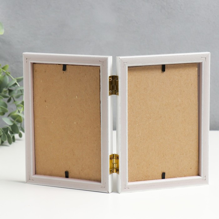 Фоторамка пластик двойная 10х15 см белый Фоторамка пластик двойная 10х15 см белый