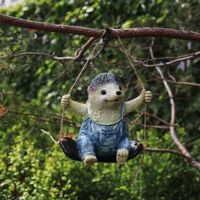 Садовая фигура Садовая фигура "Ежик на качелях" 18 см