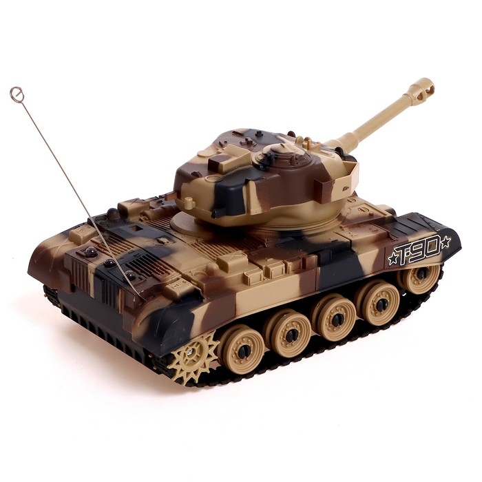 Танк радиоуправляемый Т90, работает от аккумулятора, свет и звук, цвет коричневый Танк радиоуправляемый Т90, работает от аккумулятора, свет и звук, цвет коричневый