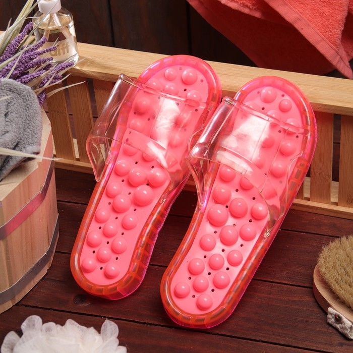 Пластиковые пузырьковые массажные тапочки L 40-41 Пластиковые пузырьковые массажные тапочки L 40-41