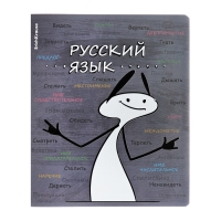 Тетрадь предметная РУССКИЙ ЯЗЫК, 48 листов в линейку, ErichKrause "Чубрик", пластиковая обложка, шелкография, блок офсет 100% белизна, инфо-блок