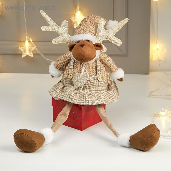 Кукла интерьерная Кукла интерьерная "Лосик-девочка в сарафане в клеточку" 56х13х19 см