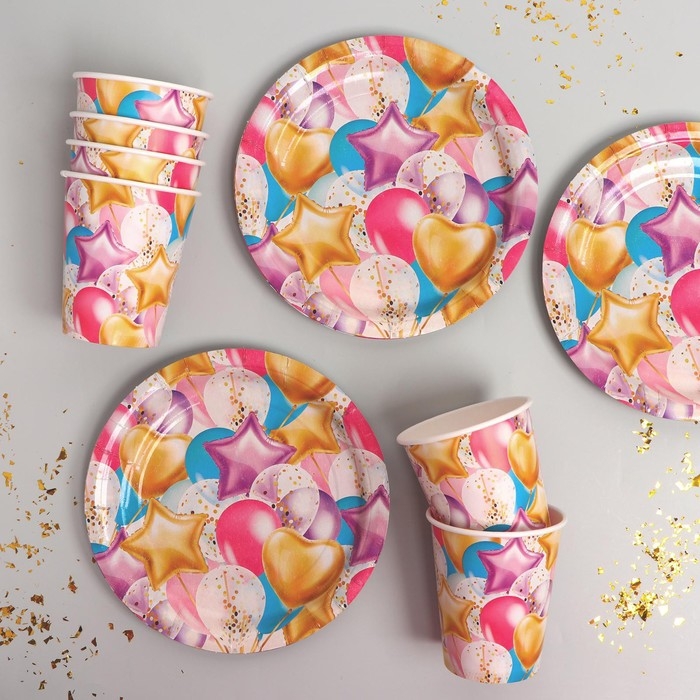 Набор бумажной посуды одноразовый Шары» Набор бумажной посуды одноразовый Шары»