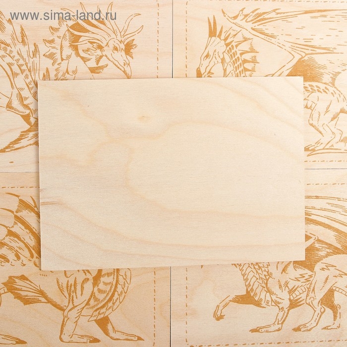 Доски для выжигания, 4 шт.: 19 × 13 см, серия "Драконы" + 1 чистая доска